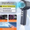 Quạt Mini UPUPIN 4000mAh Sạc USB Làm Mát Nhanh Đáy Có Đèn Pin Sáng Mạnh Gió Mạnh 100 Tốc Độ Turbo Jet