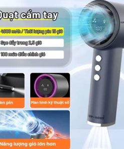 Quạt Mini UPUPIN 4000mAh Sạc USB Làm Mát Nhanh Đáy Có Đèn Pin Sáng Mạnh Gió Mạnh 100 Tốc Độ Turbo Jet