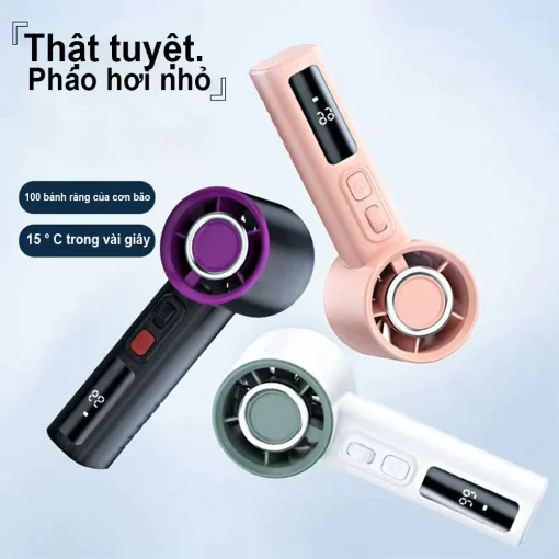 Quạt Mini QCT06 – 120 Cấp Gió, Làm Mát Nhanh, Màn Hình LED, Pin Trâu 6H - Hình ảnh 8