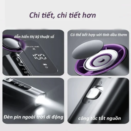 Quạt Mini QCT06 – 120 Cấp Gió, Làm Mát Nhanh, Màn Hình LED, Pin Trâu 6H - Hình ảnh 6