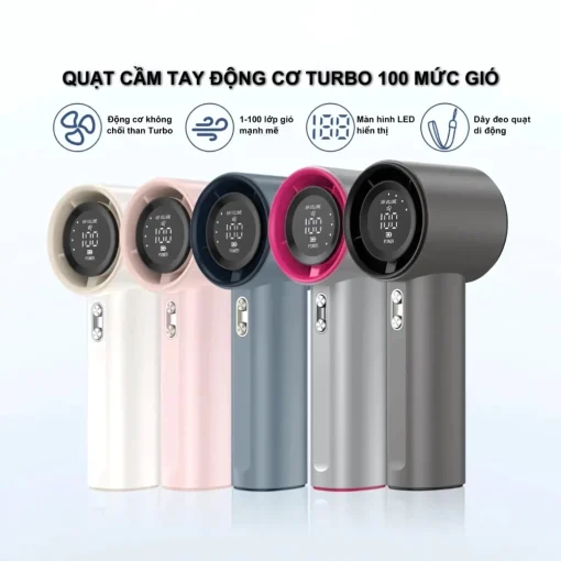 QCT05 - Quạt cầm tay tích điện mini EZCOOL có thể sạc lại, cầm tay, di động, gió mạnh,100 tốc độ gió - Hình ảnh 5