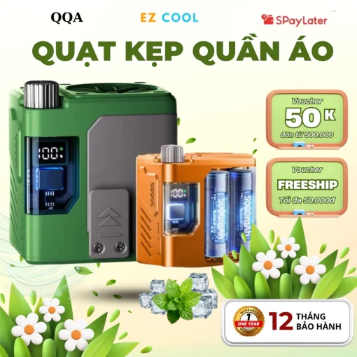 EZ COOL QQA – Quạt Kẹp Quần Áo Mini Tích Điện|100 Cấp Gió|Pin 10.000mAh|Làm Mát Cực Đã Lên Tới 12h - Hình ảnh 8