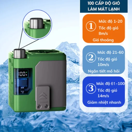 EZ COOL QQA – Quạt Kẹp Quần Áo Mini Tích Điện|100 Cấp Gió|Pin 10.000mAh|Làm Mát Cực Đã Lên Tới 12h - Hình ảnh 6