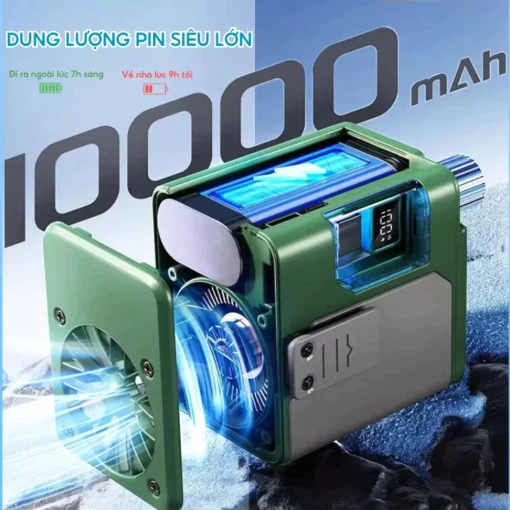 EZ COOL QQA – Quạt Kẹp Quần Áo Mini Tích Điện|100 Cấp Gió|Pin 10.000mAh|Làm Mát Cực Đã Lên Tới 12h - Hình ảnh 4