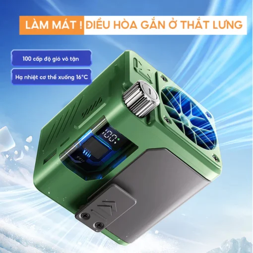 EZ COOL QQA – Quạt Kẹp Quần Áo Mini Tích Điện|100 Cấp Gió|Pin 10.000mAh|Làm Mát Cực Đã Lên Tới 12h - Hình ảnh 3